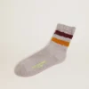 Melange grey socks with distressed details and two-tone stripes