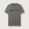 Men's anthracite gray T-shirt with distressed treatment