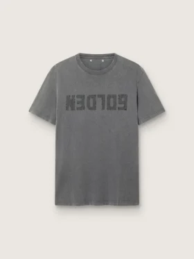 Men's anthracite gray T-shirt with distressed treatment
