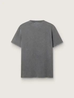 Men’s anthracite gray T-shirt with distressed treatment