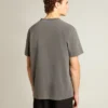 Men's anthracite gray T-shirt with distressed treatment