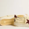 Men's Ball Star in beige nappa with burgundy mesh star and heel tab