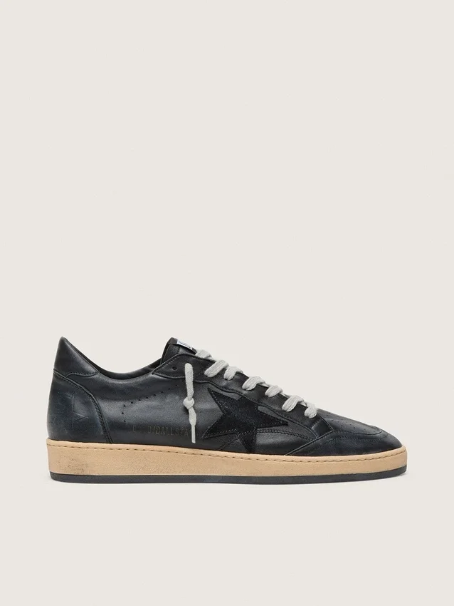 Men’s Ball Star in black nappa with suede star and nappa heel tab