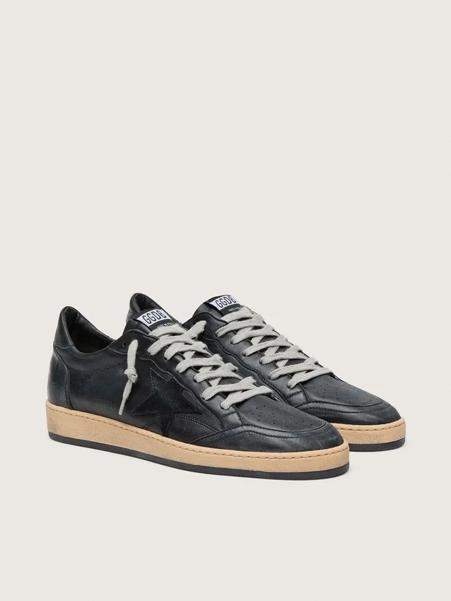 Men’s Ball Star in black nappa with suede star and nappa heel tab