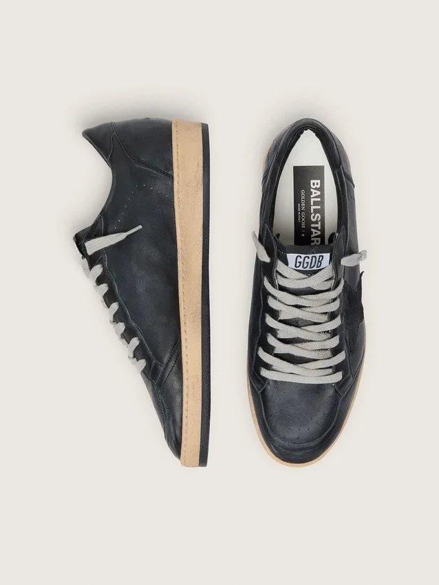 Men’s Ball Star in black nappa with suede star and nappa heel tab