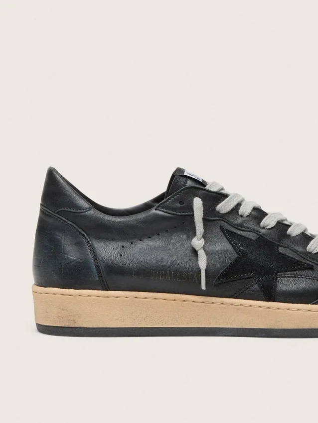 Men’s Ball Star in black nappa with suede star and nappa heel tab