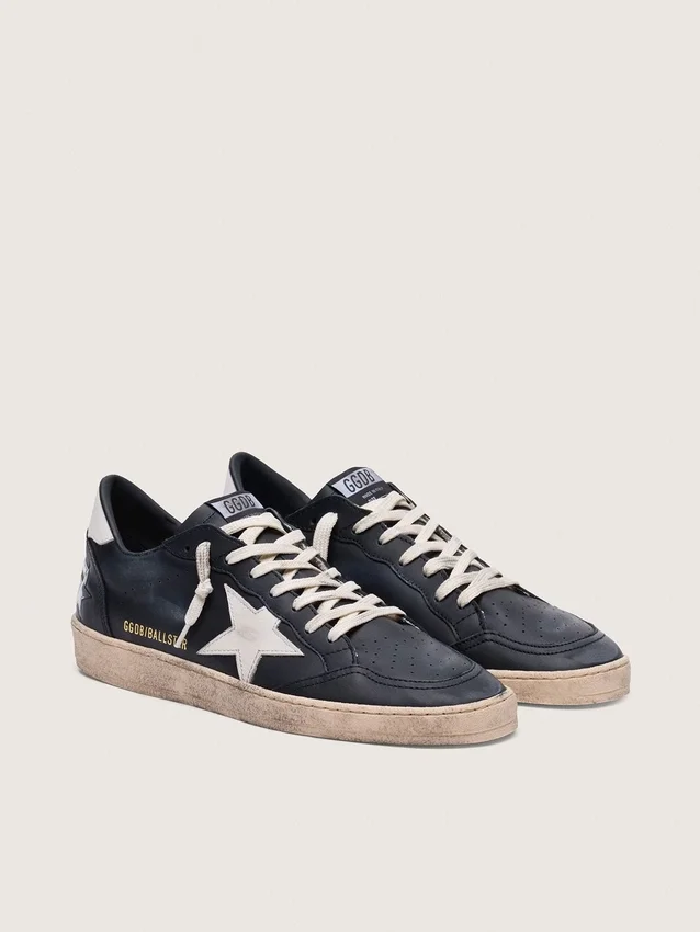 Men's Ball Star in black nappa with white leather star and heel tab