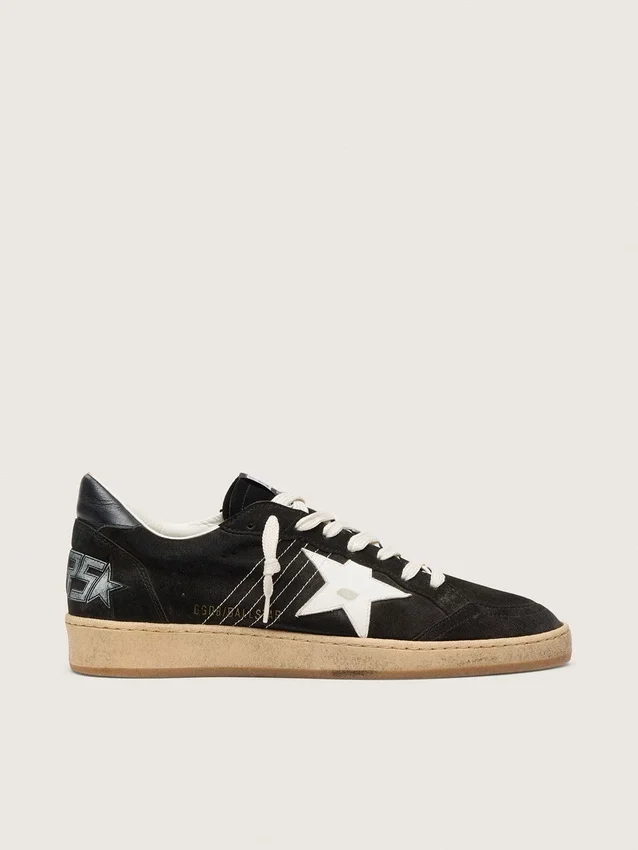 Men's Ball Star in black suede with white leather star