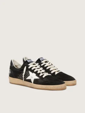 Men’s Ball Star in black suede with white leather star