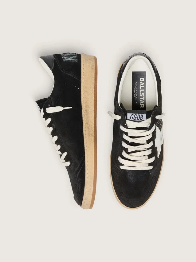 Men's Ball Star in black suede with white leather star