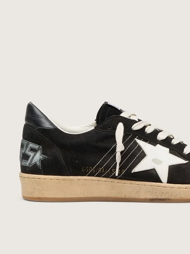 Men's Ball Star in black suede with white leather star