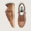 Men's Ball Star in brown leather with beige suede star and beads