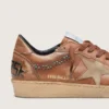 Men's Ball Star in brown leather with beige suede star and beads