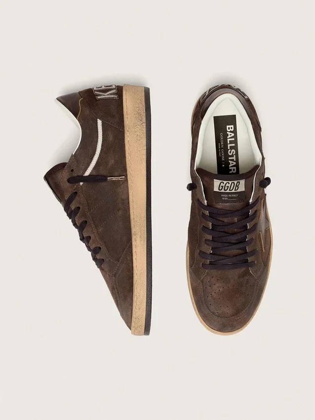 Men's Ball Star in brown suede with brown leather star and heel tab