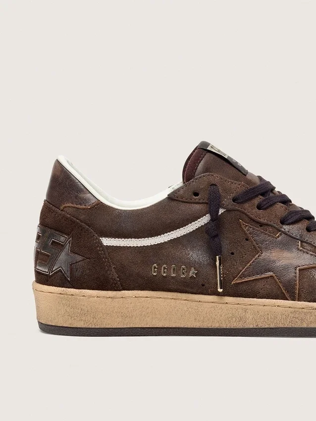 Men's Ball Star in brown suede with brown leather star and heel tab