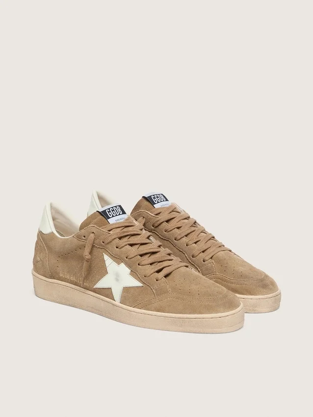 Men’s Ball Star in brown suede with white leather star