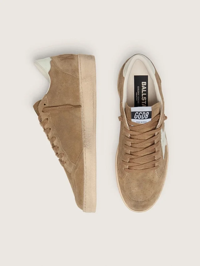 Men’s Ball Star in brown suede with white leather star