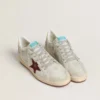 Men's Ball Star in crocodile-print nubuck with burgundy suede star