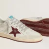 Men's Ball Star in crocodile-print nubuck with burgundy suede star