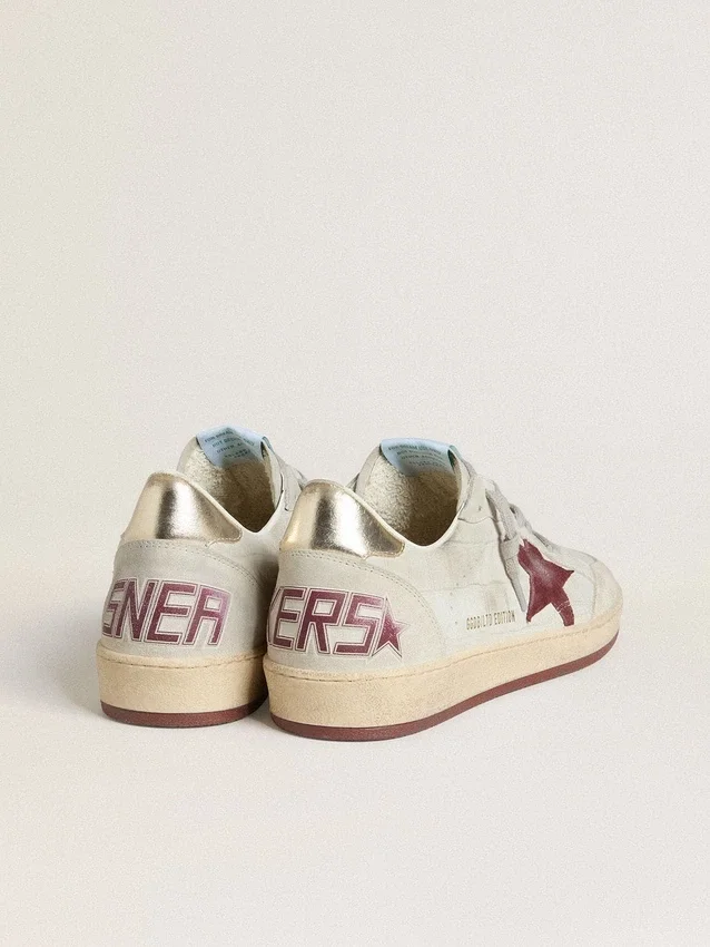 Men's Ball Star in crocodile-print nubuck with burgundy suede star