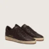 Men's Ball Star in dark brown leather with tone-on-tone leather star