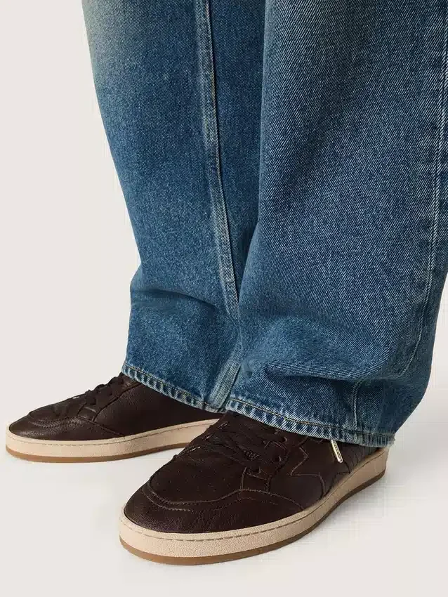 Men's Ball Star in dark brown leather with tone-on-tone leather star