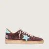 Men’s Ball Star in dark red suede with light blue star and heel tab