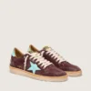 Men’s Ball Star in dark red suede with light blue star and heel tab