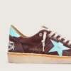 Men’s Ball Star in dark red suede with light blue star and heel tab