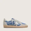 Men’s Ball Star in denim-blue nylon with light gray suede inserts and metallic silver leather star