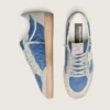 Men’s Ball Star in denim-blue nylon with light gray suede inserts and metallic silver leather star