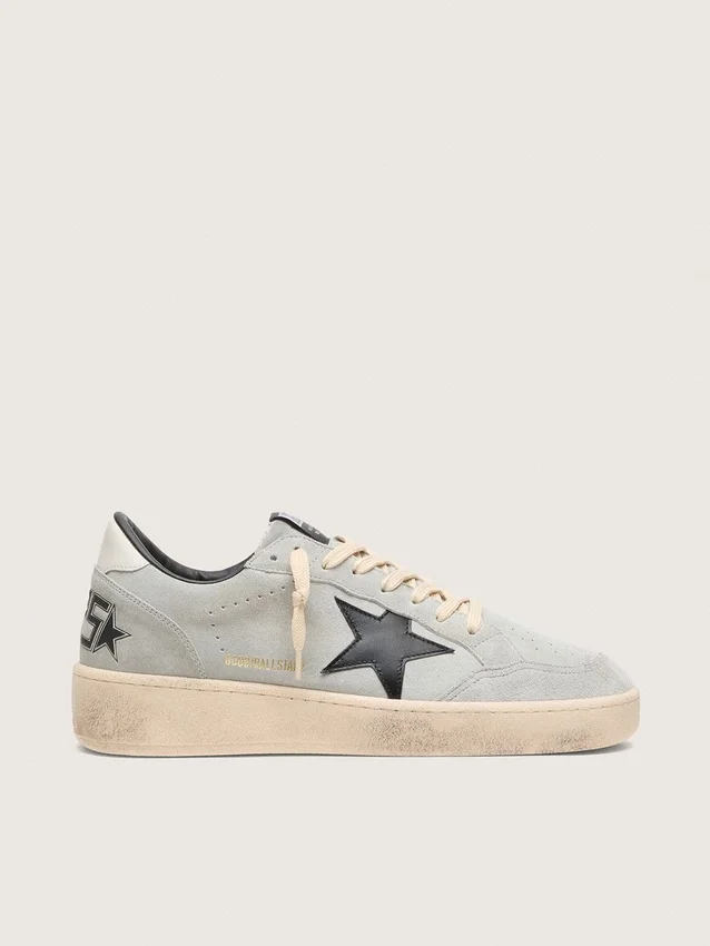 Men's Ball Star in gray suede with black leather star