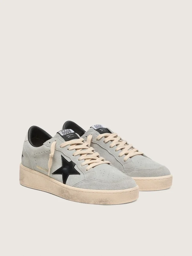Men's Ball Star in gray suede with black leather star