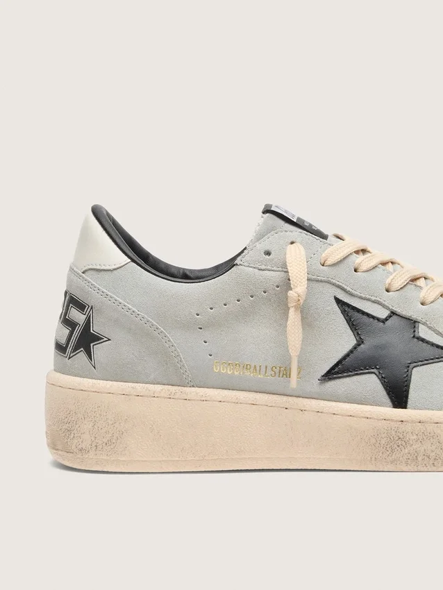 Men's Ball Star in gray suede with black leather star