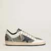 Men's Ball Star in gray suede with black leather star and white nappa leather inserts