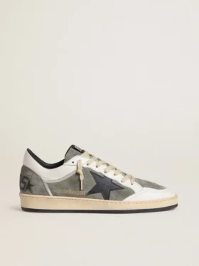 Men's Ball Star in gray suede with black leather star and white nappa leather inserts