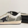 Men's Ball Star in gray suede with black leather star and white nappa leather inserts