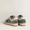 Men's Ball Star in gray suede with black leather star and white nappa leather inserts