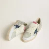 Men's Ball Star in gray suede with blue nubuck star and laminated leather heel tab