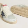 Men's Ball Star in gray suede with blue nubuck star and laminated leather heel tab