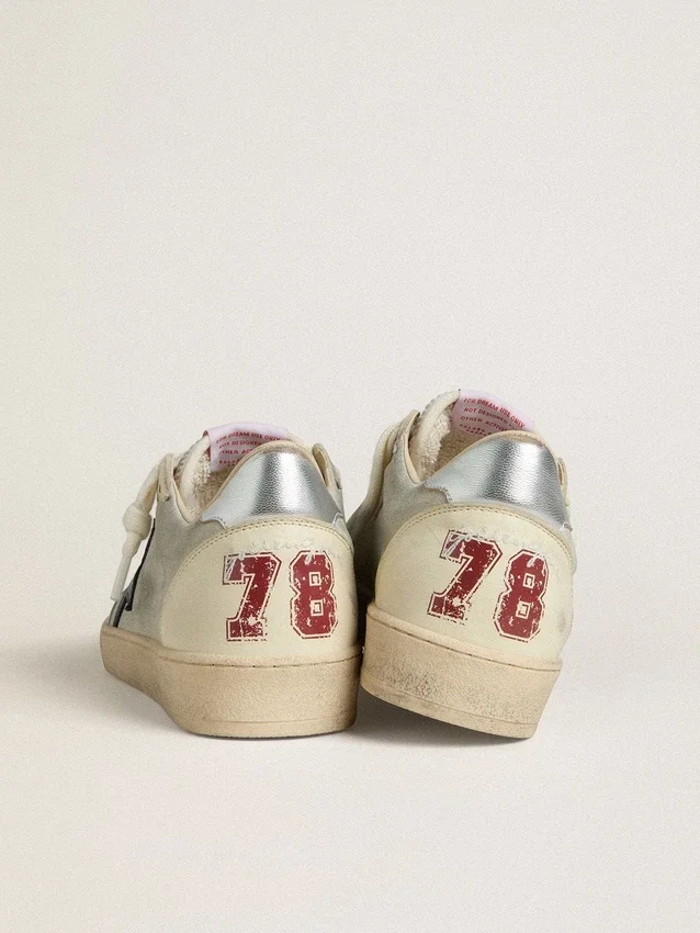 Men's Ball Star in gray suede with blue nubuck star and laminated leather heel tab