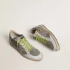 Men’s Ball Star in gray suede with old rose suede star and beige leather heel tab