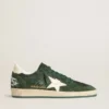 Men's Ball Star in green suede with white leather star and heel tab