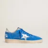 Men's Ball Star in light blue suede with studs and silver metallic leather star
