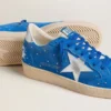 Men's Ball Star in light blue suede with studs and silver metallic leather star