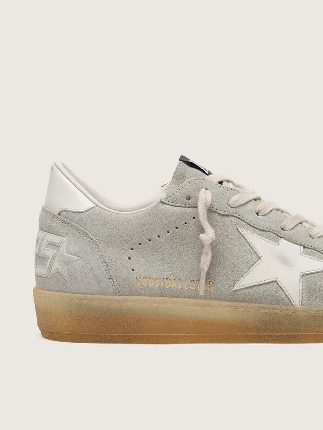 Men’s Ball Star in light gray suede with white leather star