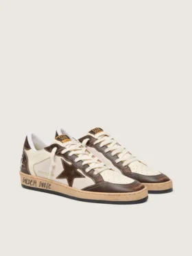 Men’s Ball Star in nappa and mesh with suede star and brown leather inserts