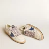 Men's Ball Star in nappa leather with blue suede star and platinum leather heel tab