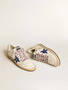 Men’s Ball Star in nappa leather with blue suede star and platinum leather heel tab