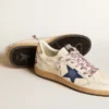 Men's Ball Star in nappa leather with blue suede star and platinum leather heel tab